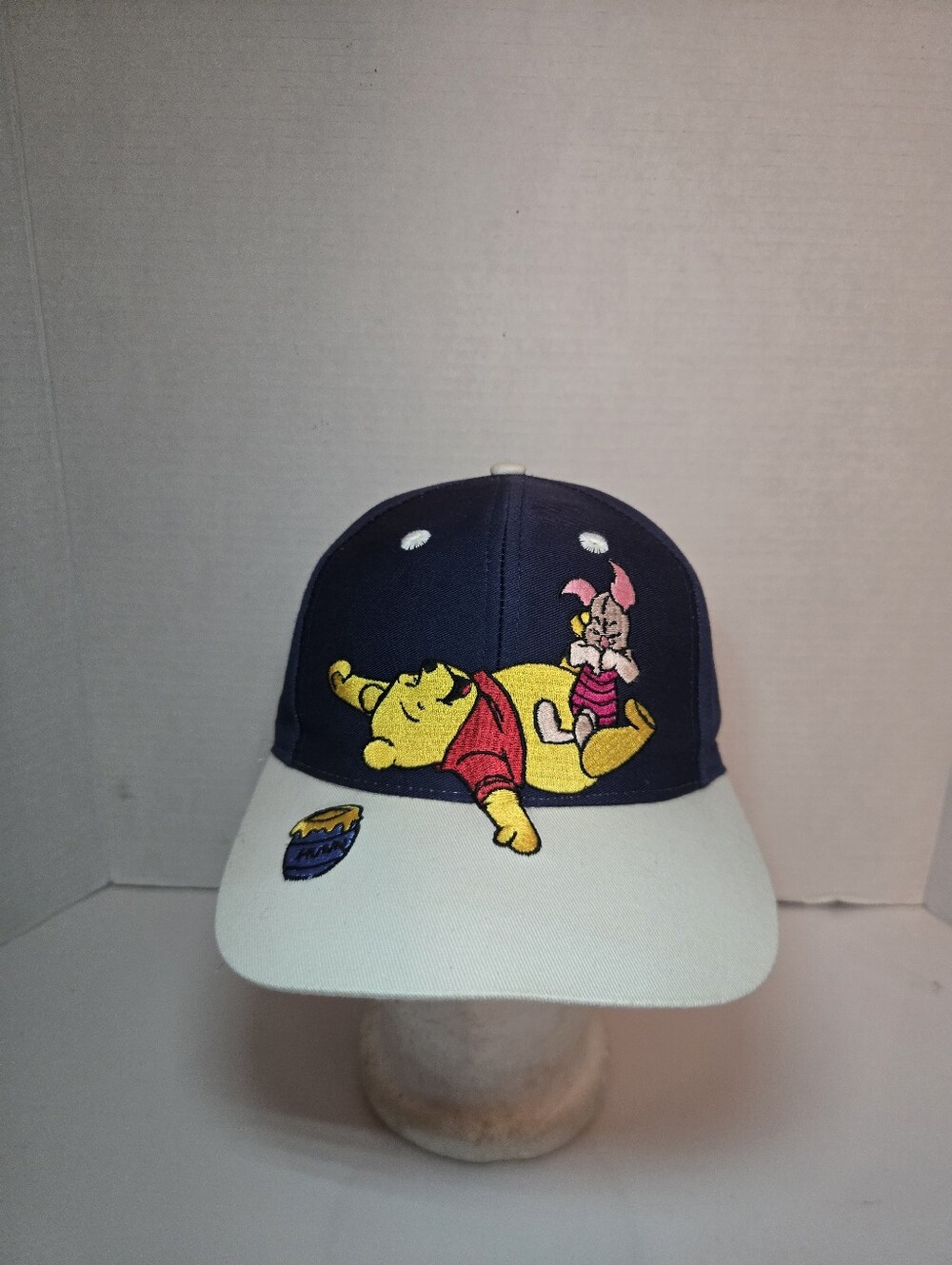 90s Vintage Winnie the Pooh & Piglet Navy and White Baseball Cap